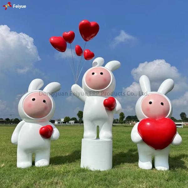 Colorful 3m High 3D Cartoon Resin Fiberglass Sculpture For Event Exhibition Easy To Clean And Long-Lasting