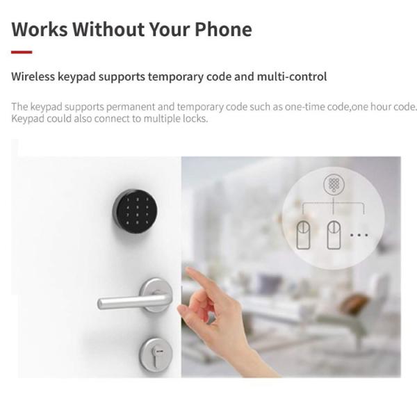 Secure Your Room Door with Our Blue-tooth Smart Knob Door Lock Power Supply 4 AA Batteries