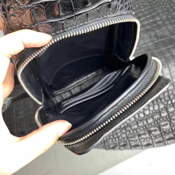 Authentic Crocodile Skin Men's Small Chest Bag Cross Shoulder Bag Genuine Exotic Alligator Leather Male Messenger Bag