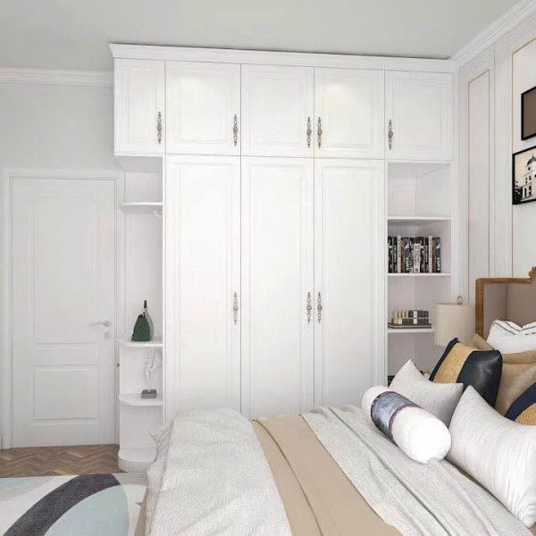 Белая спальня качающаяся дверь гардеробная мебель 16 мм 18 мм