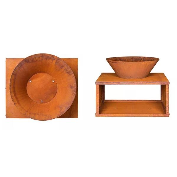 Шар огня Corten открытого сада современный ржавый стальной с хранением журнала