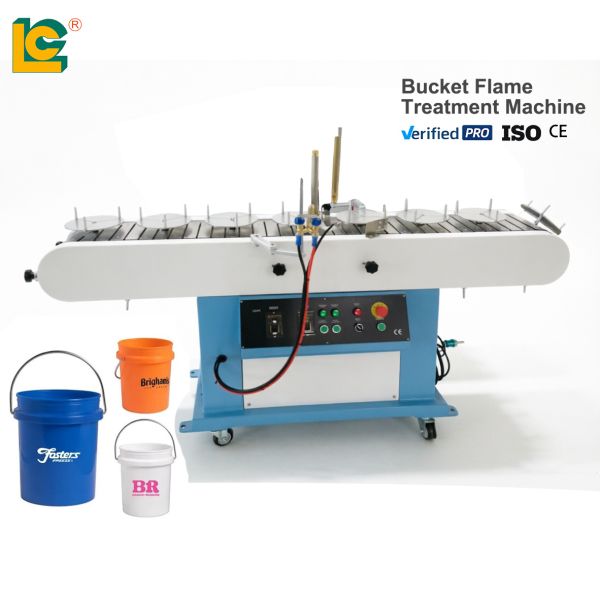 High-Efficiency Pre-Print Flame Treatment Equipment for PP PE Plastic Containers and Bucket for Optimal Ink Adhesion