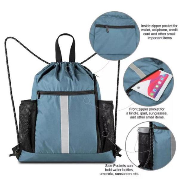 Drawstring держателя бутылки с водой 2 резвится сумка спортзала с отсеком ботинка