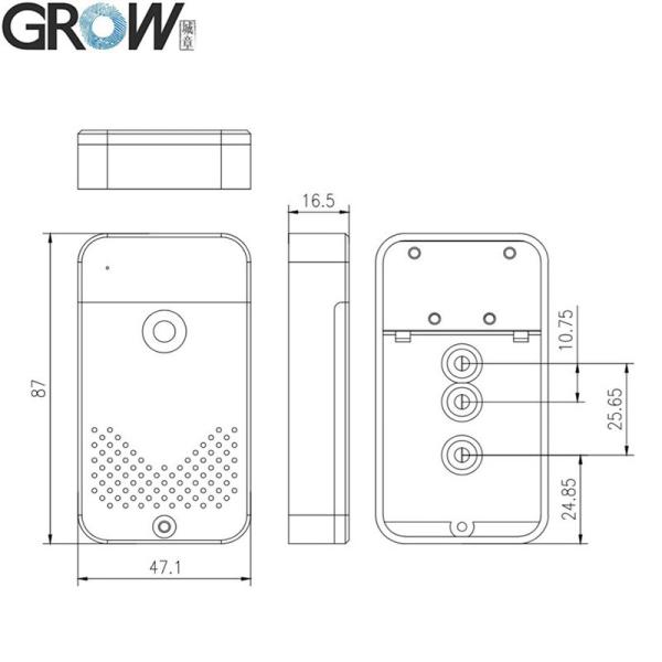 Grow K236-A+R502-AW DC6V 4*AAA Tabla de control de huellas dactilares con caja de batería