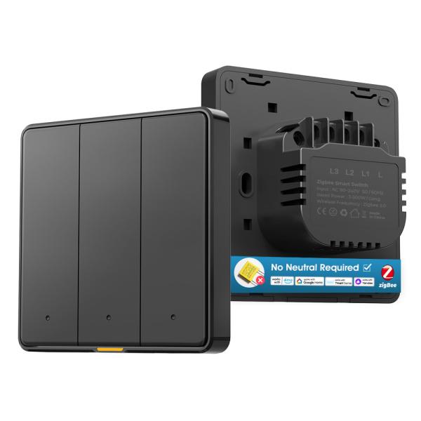 Zigbee Smart Wall Switch No Neutral Wire, No Capacitor Needed, Timing, Voice