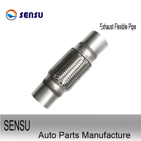 SS202 Braided Stainless Steel Exhaust Flex Pipe For Engine Parts Reduce Noise