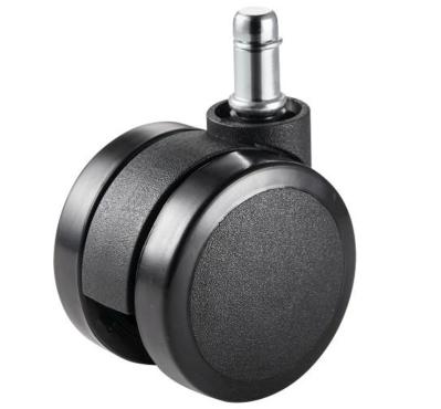 Black Swivel Caster Threaded Stem Caster Wheel 60mm 2.5 Inches Swivel PU Rubber Caster Office Chair