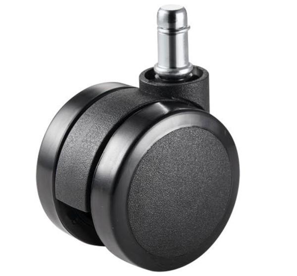 Black Swivel Caster Threaded Stem Caster Wheel 60mm 2.5 Inches Swivel PU Rubber Caster Office Chair