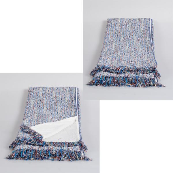 Woven Blue Couch Throw Blanket Multiple Colors 100% Polyester For Home