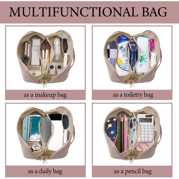 Shockproof Leather Double Layer Makeup Bag Clear Cosmetic Bag With Zipper