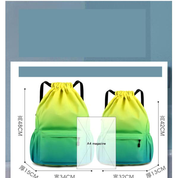 Custom Color Printed Practical Lightweight Durable Waterproof Drawstring Gym Backpack