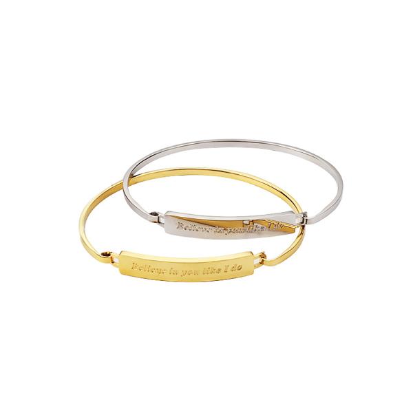 Female titanium steel inspirational popular jewelry DIY bracelet logo words girls gift accessories wholesale