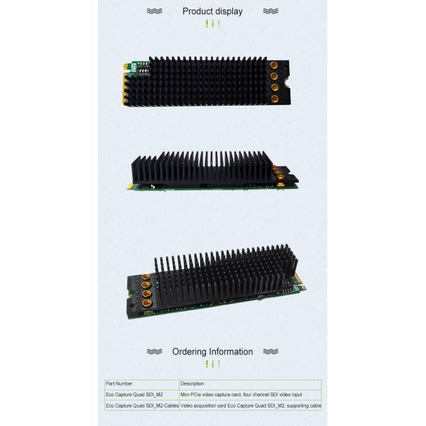 Resolution Video Capture Board Eco Capture Quad SDI M.2-6904 with 4-Channel SDI Input