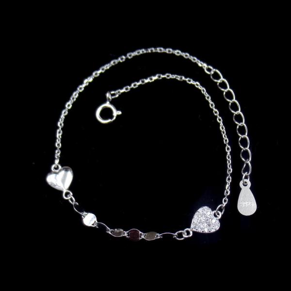 Bracelete da infinidade da prata esterlina de dois artigos, joia ajustável da corrente da prata da extensão
