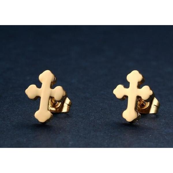 Personalized body piercing jewelry stainless steel cross stud earrings for women