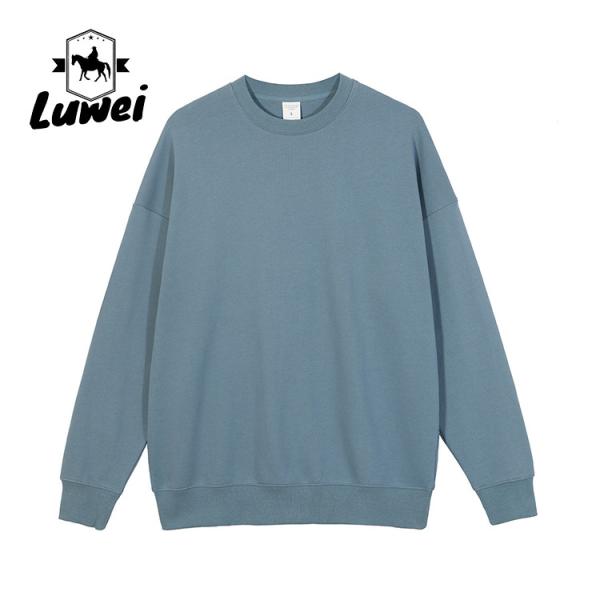 Crew Neck Organic Pure Felpa Uomo 350g Moletons Camisa De Entrenamiento 100%Cotton Sweatshirt Pullover Hoodie