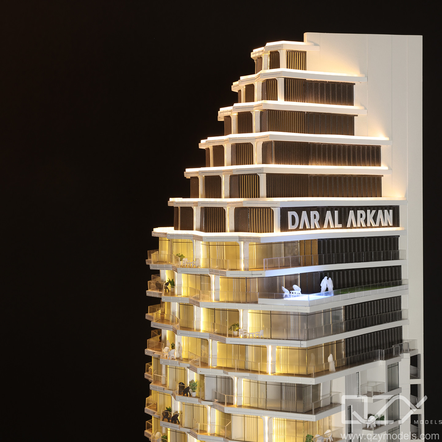 W-Residences Iconic Tower 1:125 Scale Architectural Model with Dynamic Lighting and Handmade Craftsmanship