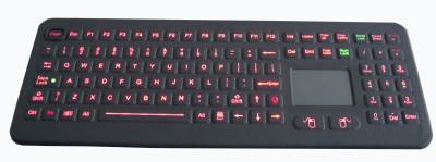 O vermelho iluminou o teclado completo ruggedized 108 chaves com o touchpad para médico