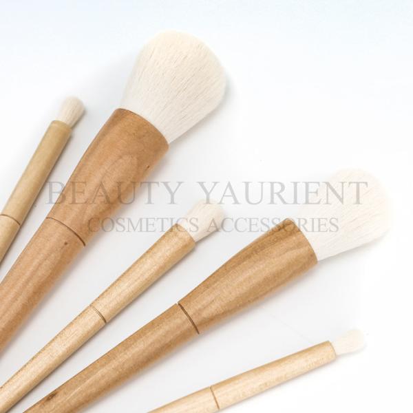 Wooden Ferrule Handle High End Makeup Brush Set Long Lasting 190g