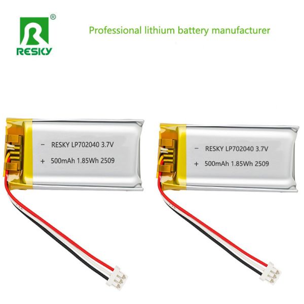 3.7V 500mAh 702040 Lithium Polymer Battery for Portable Mini Fans and Solar Devices