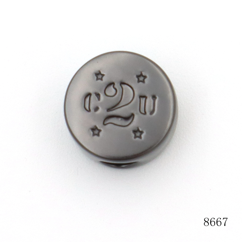 Gunmetal Metal Alloy Beads 12mm Custom Logo Beads Circular For Bracelet Making
