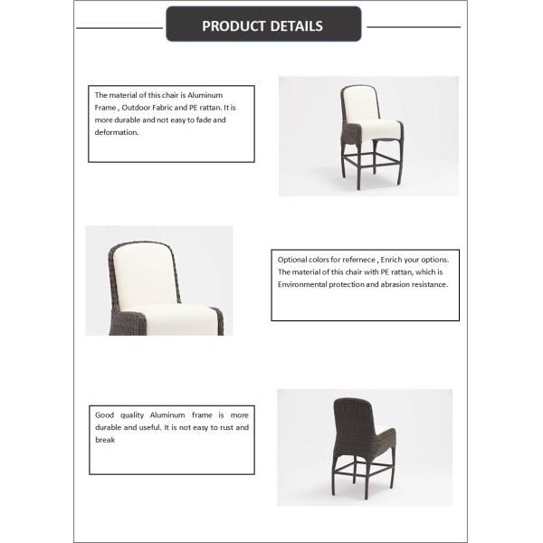 Conjunto de jardín de la villa Patio Rattan Wicker silla de aluminio diseño Muebles de interior y exterior