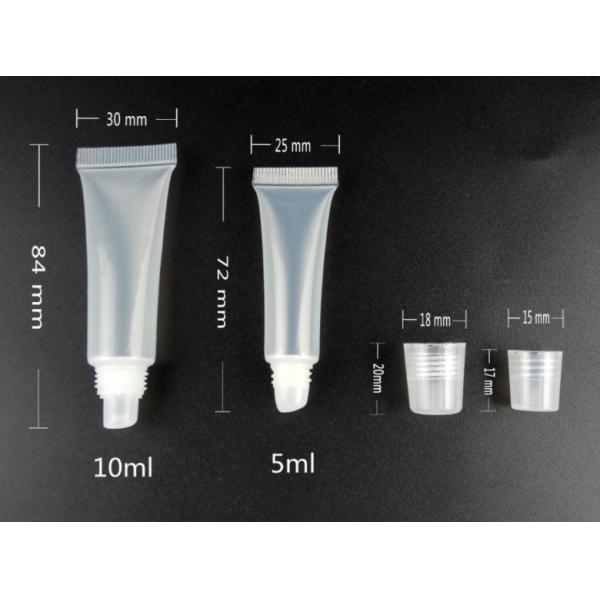 Oblique Neck 5ml 10ml White Lip Gloss Squeeze Tubes MSDS SGS
