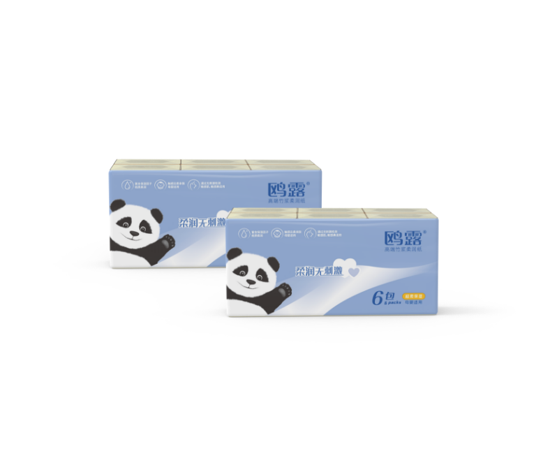Unbleached 3 Ply Virgin Bamboo Pulp Extra Soft Skin-Friendly Facial Tissues Strong Water Absorption for Certified Custom Printed