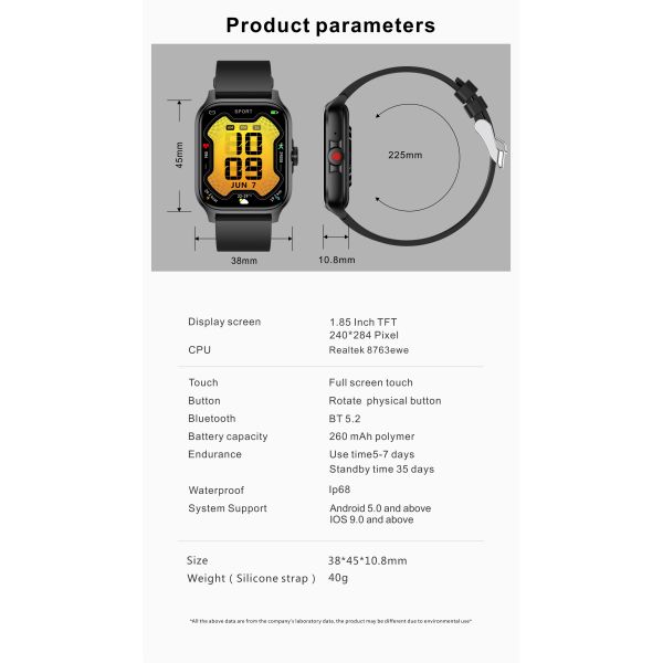 QX15 Smart Watch 1.85