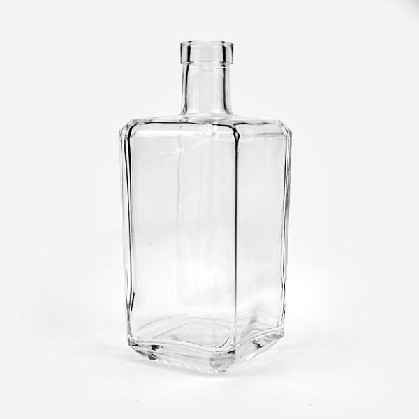Body Material Glass 500ml 750ml Square Shape Empty Wine Bottle for Whiskey Vodka Rum