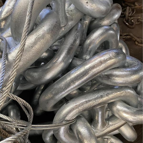 Grade 3 124mm Stud Link Galvanized Chain Anchor High Strength Alloy Steel