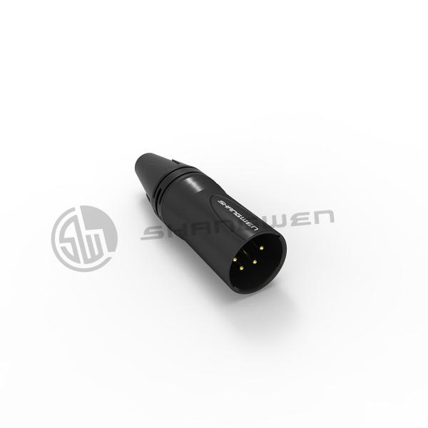 7.5A Conector XLR Elétrico Audio Preto Conector de 4 pinos Plug masculino