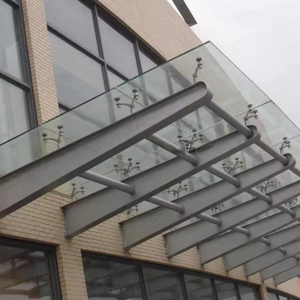 Cutting Edging Drilling Tempering Flat Curved Clear Laminated Glass for Entrance Canopy
