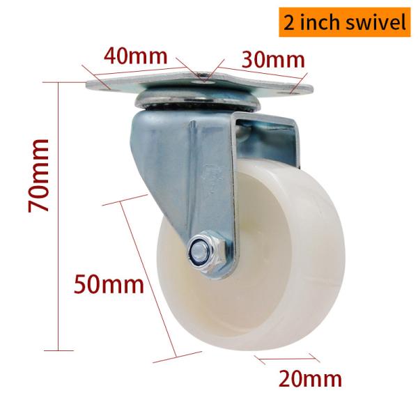 TPA Mini Caster Wheels 50mm 40kg 2 Inch Rigid Casters 262P-23