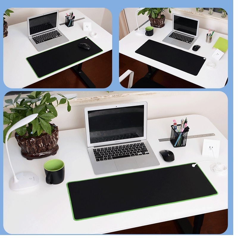 Wellness Earth Connected Mouse Pad Black Eco-Friendly Anti-Static ESD Conductive Rubber Mat Grounding Cord 25x68cm Home Office