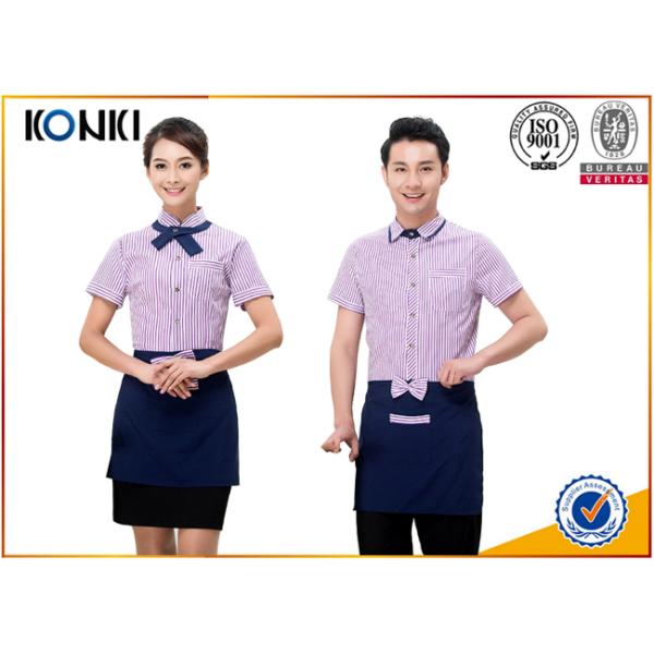Professional Stylish Restaurant Work Uniforms With Short Sleeve