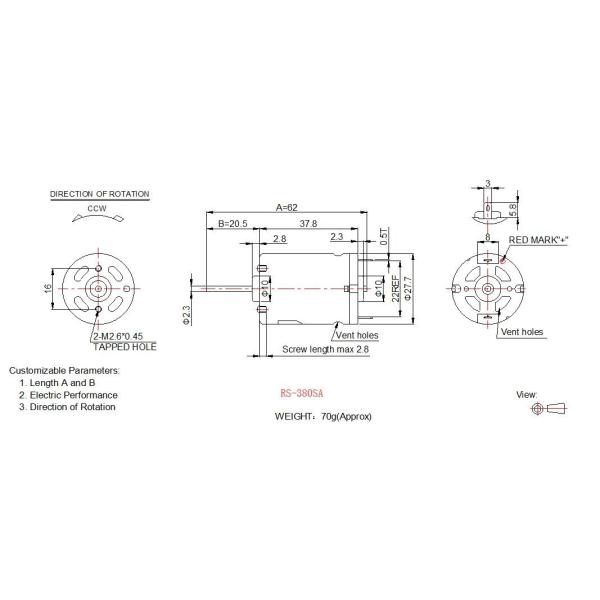 27.7mm Household Electric Motors 12v 24v RS 360 380 390 Micro DC Motor