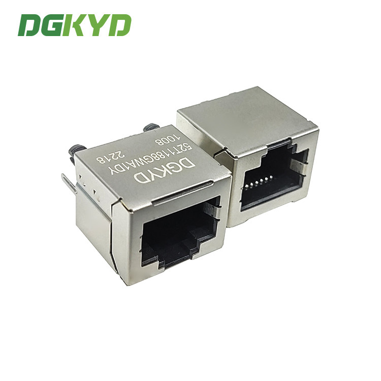 Интерфейс 52T DGKYD52T1188GWA1DY1008 RJ45 180 градусов в линии гнезде 8P8C сетевого порта отсутствие светлого защищая соединителя