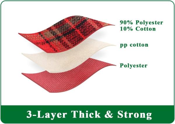 Christmas Stockings Burlap with Large Plaid Snowflake and Plush Faux Fur Cuff Stockings for Family Holiday Party Decor