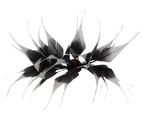 Millinery Stripped Goose Feather Mounts , Dried Flowers Feathers 10x15cm