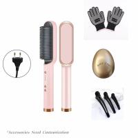 45W peigne de lissage de cheveux anti-étouffement de cheveux brosse à cheveux à ions négatifs peigne de coiffure chauffage rapide 5 niveaux de température réglables
