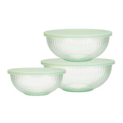 High Borosilicate Glass Salad Bowl with PE Lid - 1000ml to 3500ml