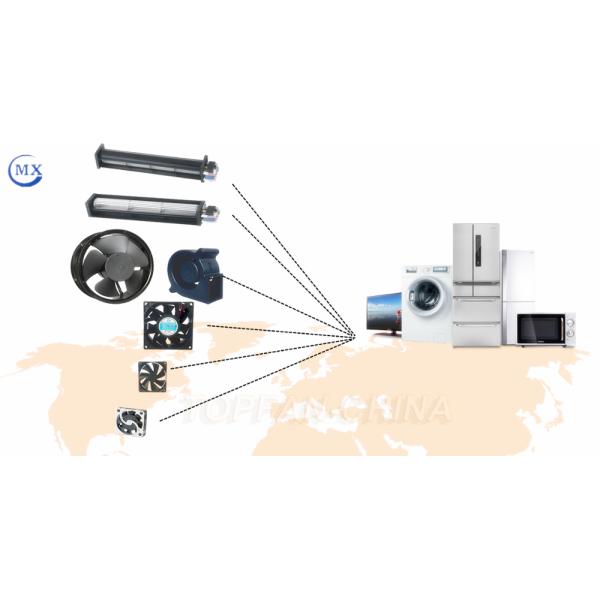 Low Noise Equipment Cooling Fans High Speed Plastic Fan Plastic Black Color