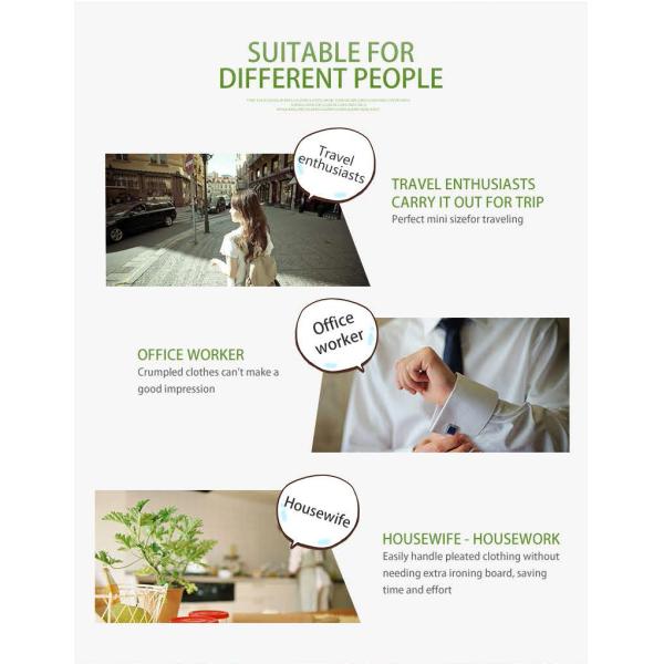 H-110 Travel Garment Steamer 130ML Automatic Shut Off Easy - Fill Tank 8 Min Antomomy