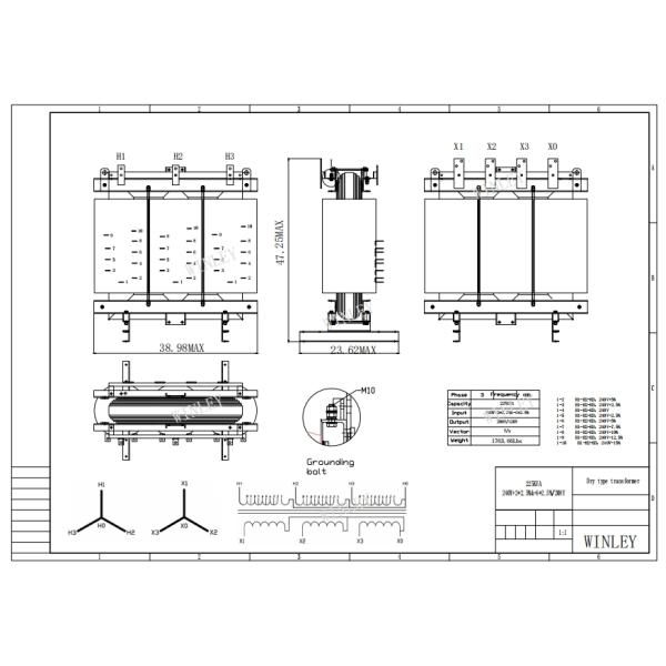 225KVA Three Phase Dry Type Transformer
