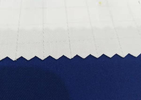 Uniform Garment Anti Static Fabric 10X10mm Grid Carbon fibre Polyester Cotton