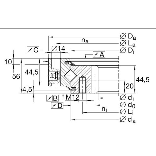 XSI140644-N Cross roller bearing 546x714x56mm slewing rings internal gear teeth both seals luoyang bearing China supplie