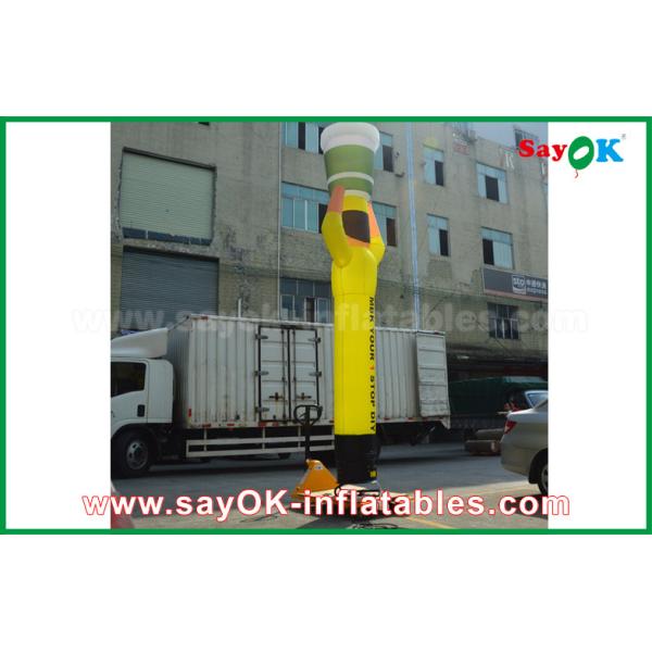 Inflatable Wacky Waving Tube Man Yellow Inflatable Air Dancer Cooker For Advertising , Inflatable Sky Dancer
