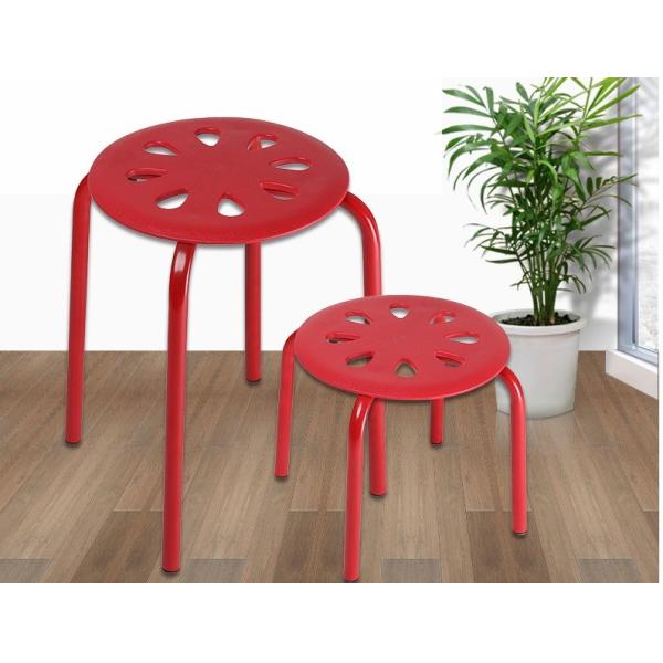Outdoor Furniture White Plastic Stool Chair for Adults and Kids Space-Saving Design