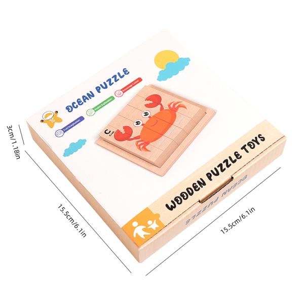 New Wooden Montessori 4 in 1 Animal Block Puzzle Toy Preschool Educational Toys Fine Motor Developmental for Baby Boys Girls